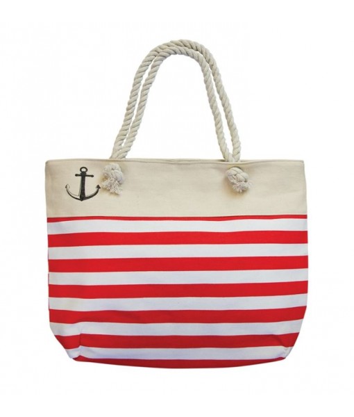 Red and white extra large canvas bag | Chach exclusive to Discreet Tiger