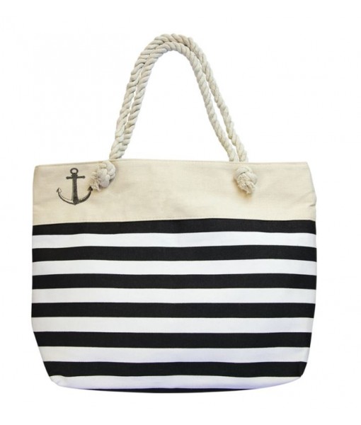 Black and white stripes extra large canvas bag | Chach exclusive to ...