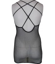 Black Fishnet Small Weave Mini Dress