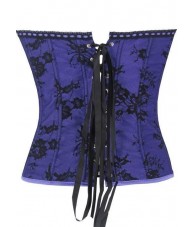 Purple Satin Corset With Floral Overlay