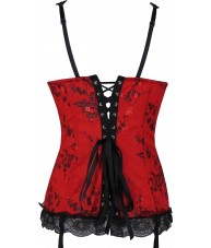 Red and Black Asian Style Satin Corset 