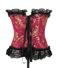Gold And Rose Floral Brocade Corset