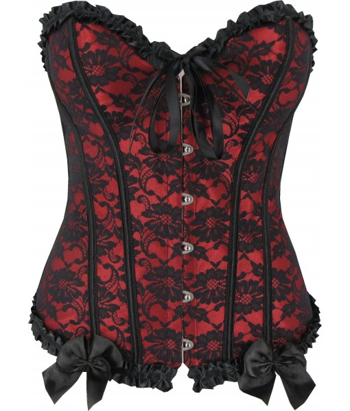 Red Victorian Sweetheart Corset Top | Discreet Tiger