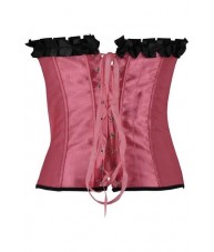 Pink Satin Corset With Pleats