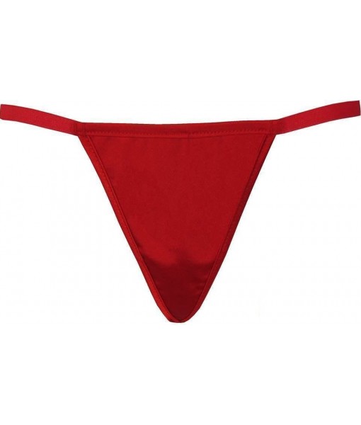 Red Satin G-String With Elastic Waist | Discreet Tiger