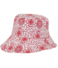 Red White Floral Paisley Bucket Hat