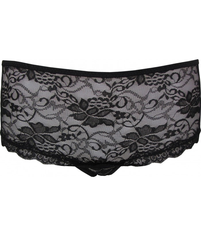 High Waisted Black Floral Lace Knickers | Discreet Tiger