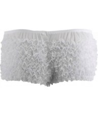 Sheer White Full Brief Frilly Knickers