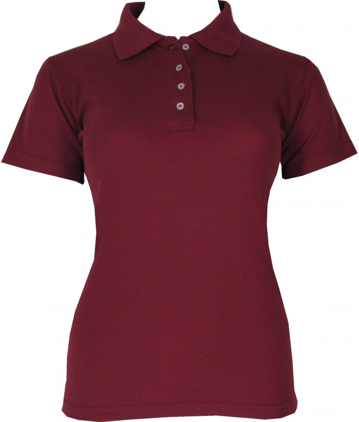 Women's Burgundy Red Polo Shirt | Discreet Tiger
