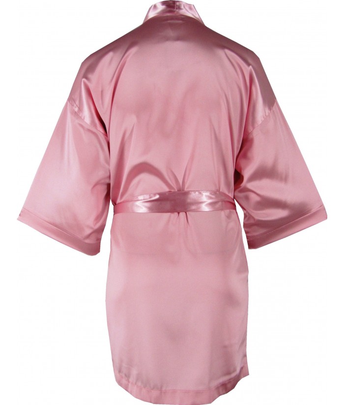 Champagne Pink Satin Robe / Dressing Gown | Discreet Tiger
