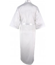 Full Length White Satin Robe / Dressing Gown