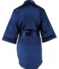 Navy Satin Robe / Dressing Gown