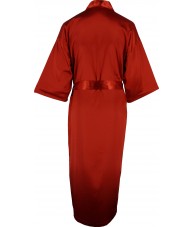 Full Length Dark Red Satin Robe / Dressing Gown