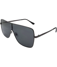 Black Smoke Metal Shield Retro Sunglasses by Chach