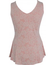 Pink And Ivory Flared Top 